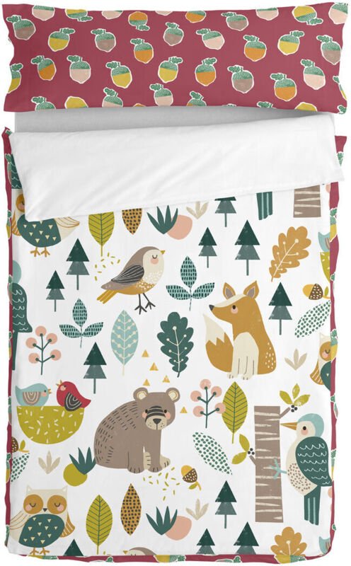 Bettbezug mit Füllung HappyFriday Moshi Moshi Harvestwood Bunt 105 x 200 cm