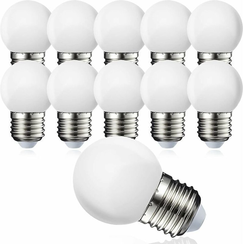Thumbnail - 10er-Pack E27 G45 LED-Lampen – Warmweiß 3000 K – 5 W G45 – Gehäuse aus mattem Polycarbonat – Nicht dimmbar [Energieklass...