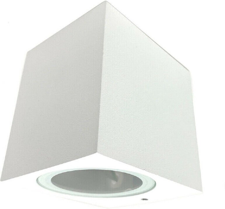 Trade Shop Traesio - Trade Shop - quadratische wandleuchte moderne aussenwandleuchte GU10-ANSCHLUSS IP65 ES54 - Weiß