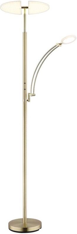 Stehlampe LED Standleuchte dimmbar Memoryfunktion Metall messingfarben H 183 cm