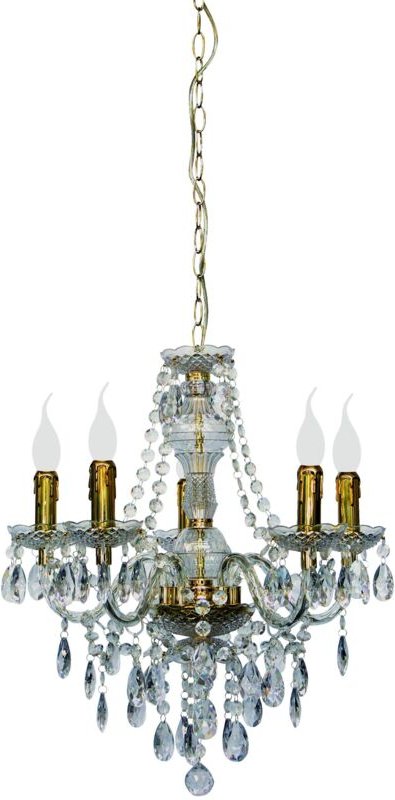 Reality Leuchten - Acryl Tarent Kronleuchter 5-flammig messing