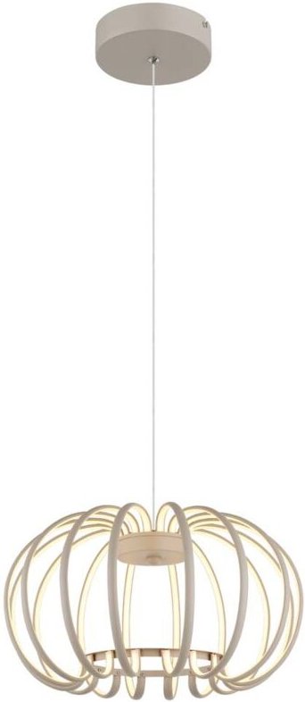 LED Hängeleuchte Pendelleuchte Deckenleuchte Metall sandfarben Dimmbar H 120 cm