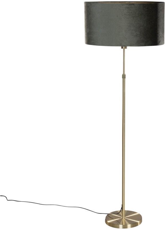 Stehleuchte Gold mit ovalem Samtschirm Grün 50cm - Parte