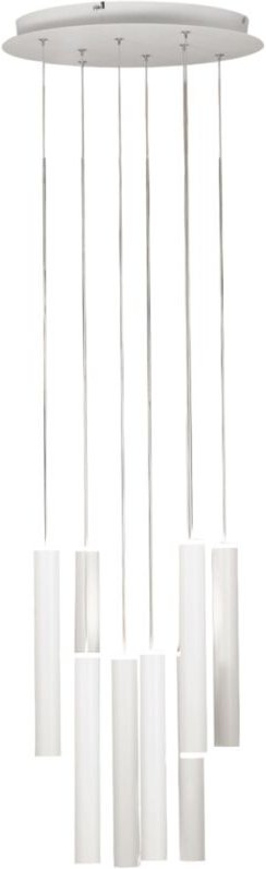 Fabas Luce Prado runde Pendelleuchte mit 8 Lichtern – 52 w dimmbare led – mattweiße runde Deckenrosette