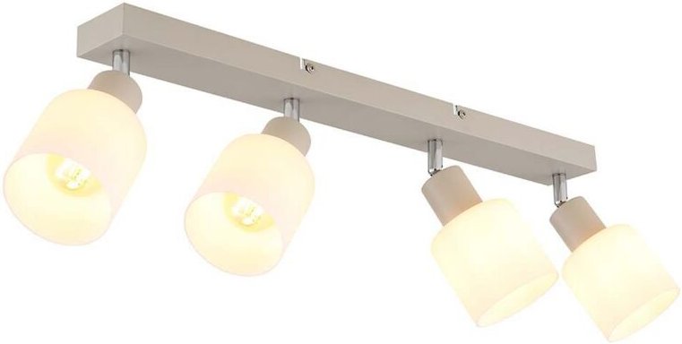 Spotleiste Deckenleuchte Spotleuchte E14 Strahler schwenkbar sand opal chrom