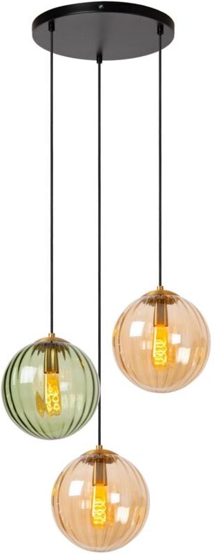 Lucide MONSARAZ - Pendelleuchten - Ø 35 cm - 3xE27 - Grün