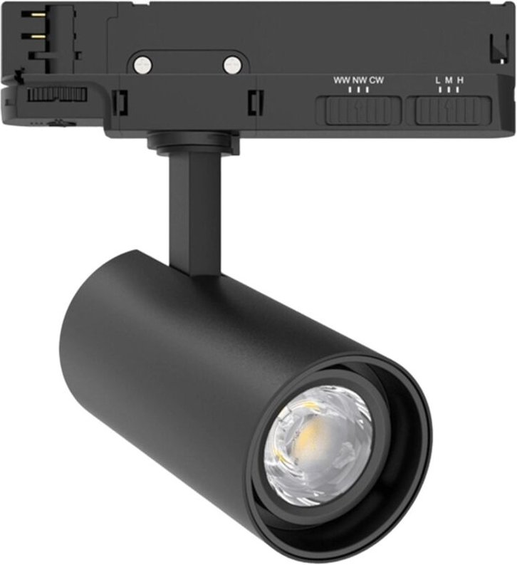 Efectoled - 3-Phasenstromschiene LED-Strahler 20W Fasano cct Dimmbar Schwarz (2700K - 3200K - 4000K) Wählbar