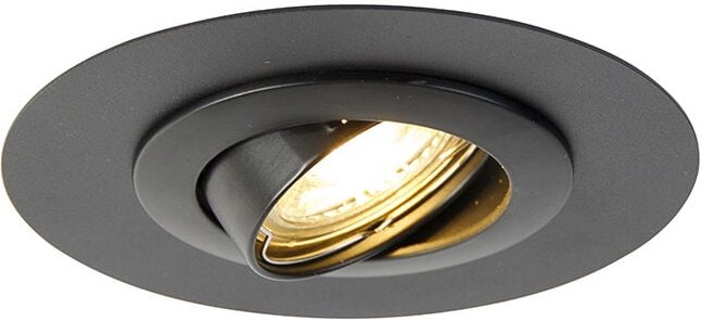 Einbaustrahler rund schwarz schwenkbar mit Distanzring - Edu