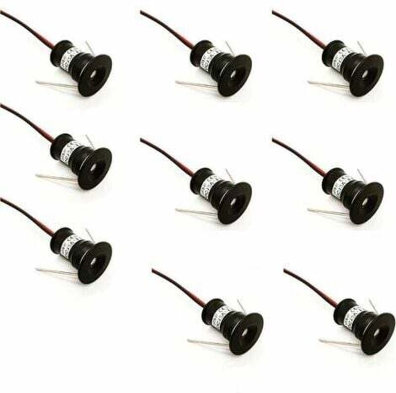 Schwarze 9er-Packung 12V 1W Mini-LED-Einbaustrahler für Küche, Treppe, Schrank, Flur, DIY-Beleuchtung, Warmweiß, Kaltwei...