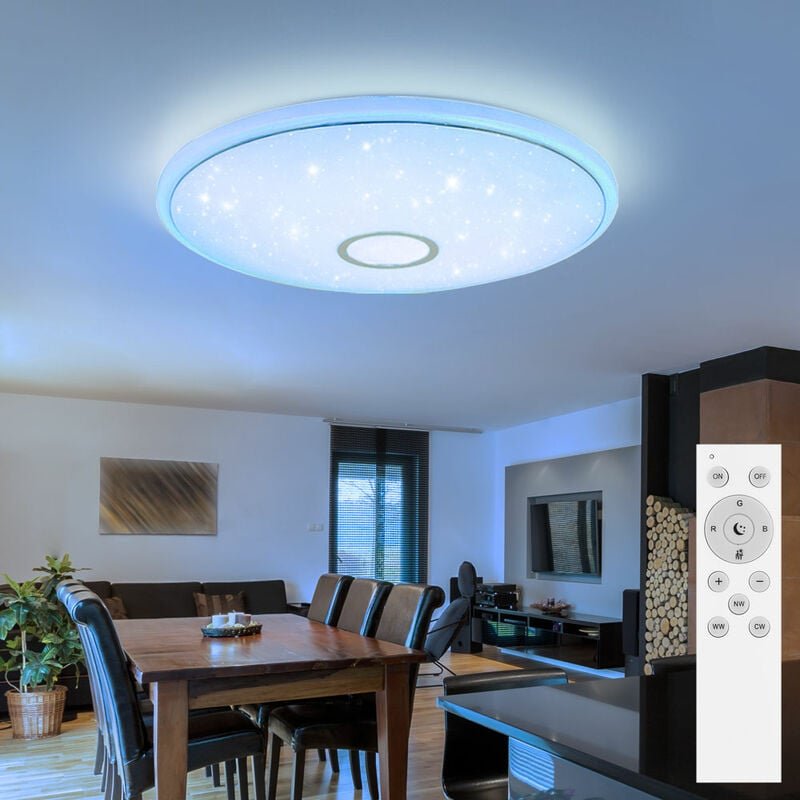 Globo - Deckenlampe Deckenleuchte Wohnzimmerleuchte, App und Sprachsteuerung cct Timer rgb Farbwechsler, led 30W 2400Lm ...