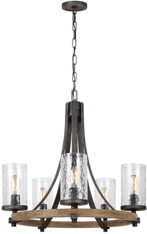 Angelo Feiss 5 Light Chandelier Verwitterte Eiche