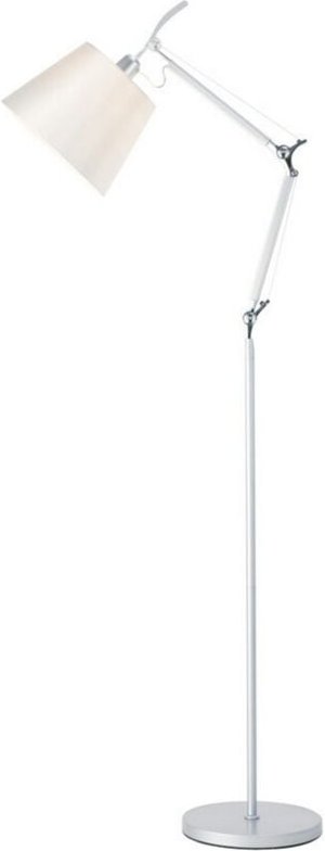 Inspired Deco - Karis - Verstellbare Stehlampe 1 Licht E27 Silber, poliertes Chrom c, w Cream Pearl Shade