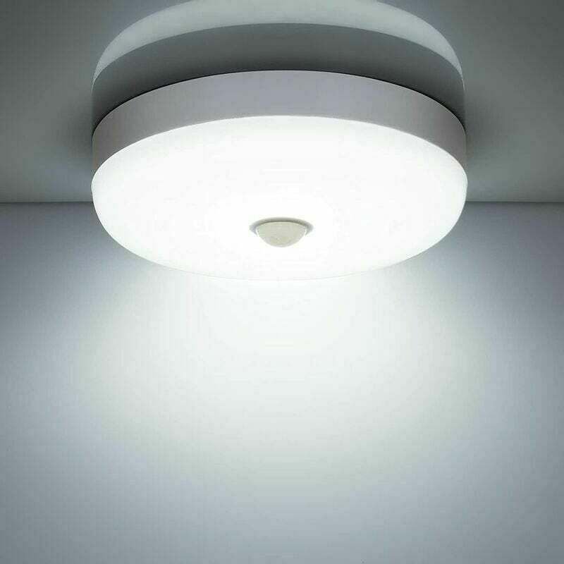 LED-Deckenleuchte mit Bewegungsmelder, 12 W, 1500 lm, 6500 K, Kaltweiß, IP56, wasserdicht, runde LED-Deckenlampe für Inn...
