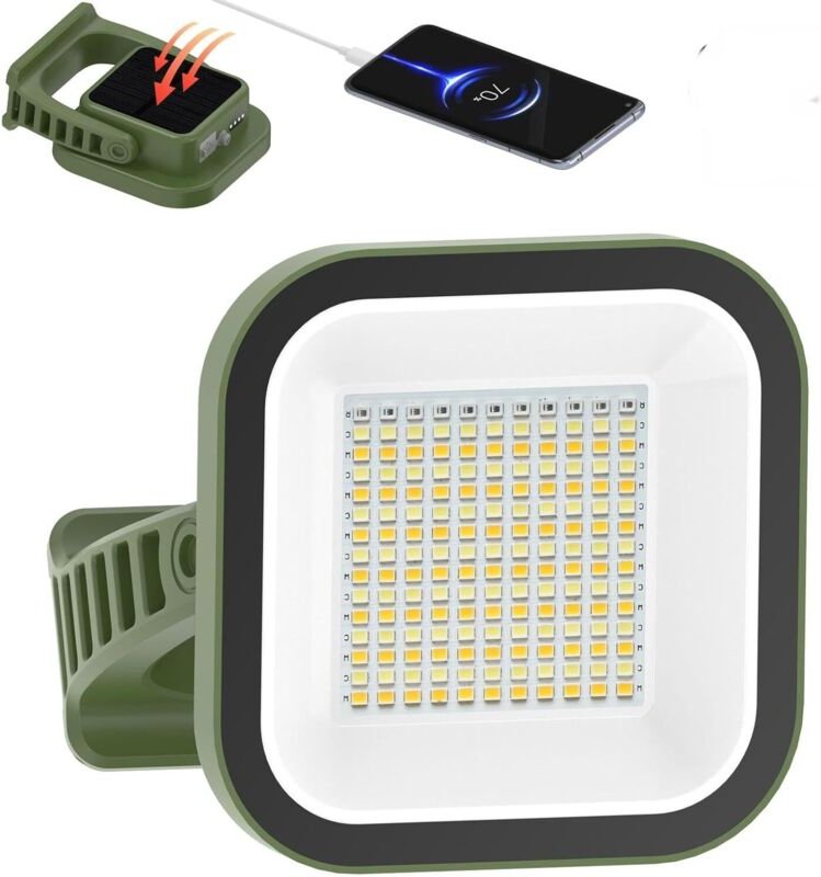 Tragbare Arbeitsleuchte, 4000 lm, IP65 wasserdicht, magnetische Arbeitsleuchte, wiederaufladbare LED-Powerbank mit 12000...