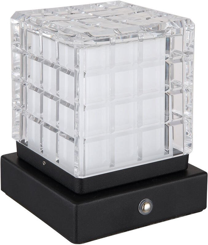 Tischleuchte Beistelllampe led Touch-Dimmer Nachttischlampe usb akku Schwarz