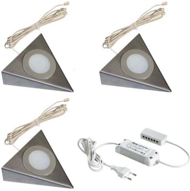 Hera 3er-Set LED-UB-Leuchte 2-LEDww eds+Trafo15W 61055931102