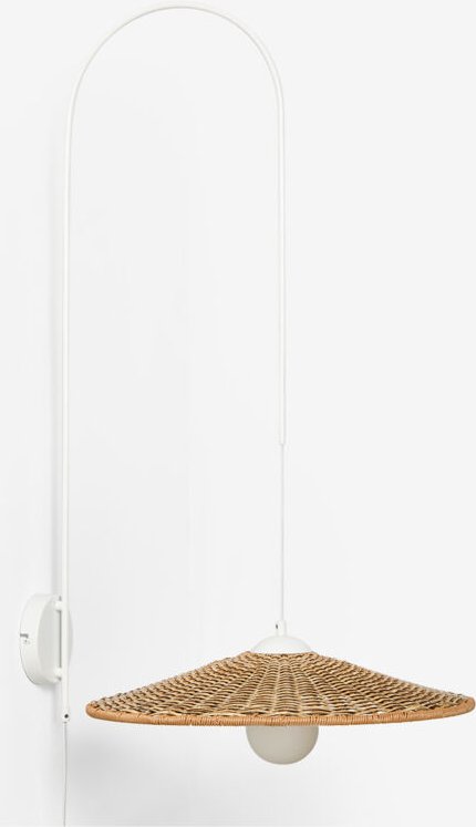 Sopant Wandleuchte aus Eisen und Kunstrattan Weiss ↑100 cm - Sklum