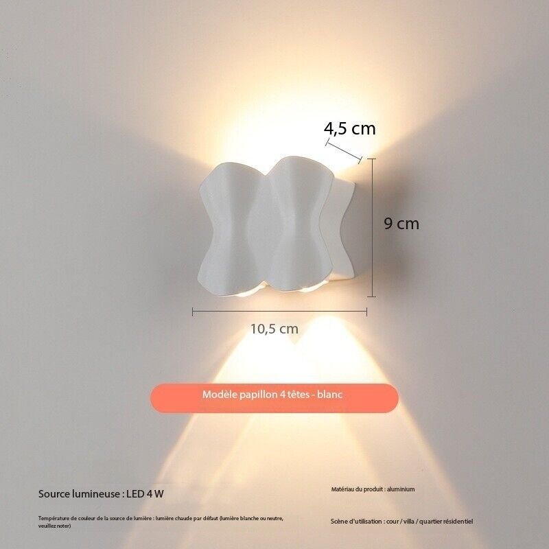 LED-Wandleuchte für den Innen- und Außenbereich, IP54 wasserdicht, 4 W, für Schlaf-/Wohnzimmer, 220 V, warmweiß, 3200 K