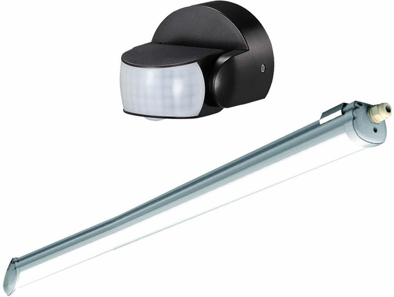 LED Röhre mit Bewegungsmelder Feuchtraum LED Feuchtraumleuchte 120 cm Werkstattlampe Wannenleuchte, 36 Watt LED 4320 Lum...