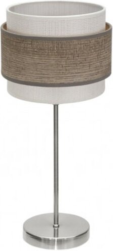Fabrilamp - Tischlampe Nickel/Holz Grau Modell Myriam 1Light