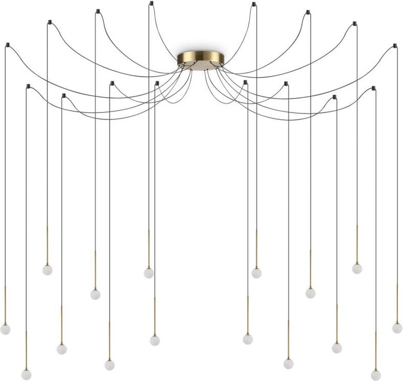 Thumbnail - Lucciola 16-flammige LED-Cluster-Pendel-Deckenleuchte Messing, 3000 k, nicht dimmbar - Ideal Lux