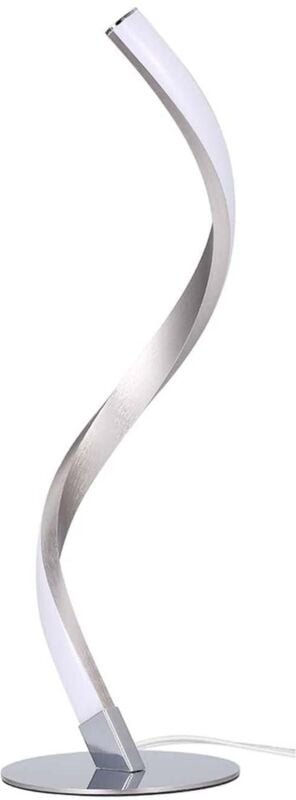 7W led Arc Nachttisch-Leselampe, Nachttischlampe aus Metall, warmweißes Licht mit Stecker, silbernes Dekor für Wohnzimme...