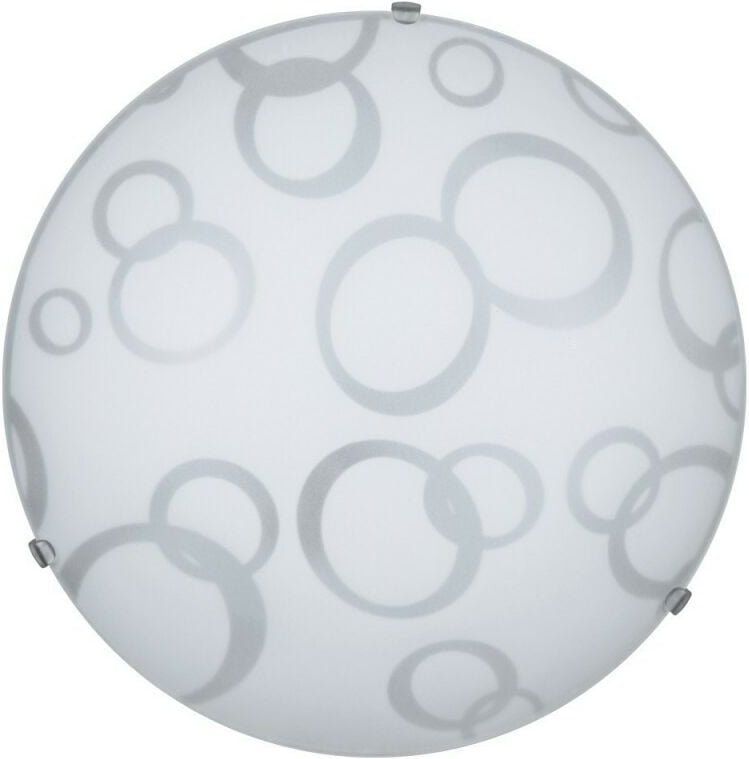 Deckenlampe aus weißem Glas verziert mit transparenten Haken Ø 30 cm