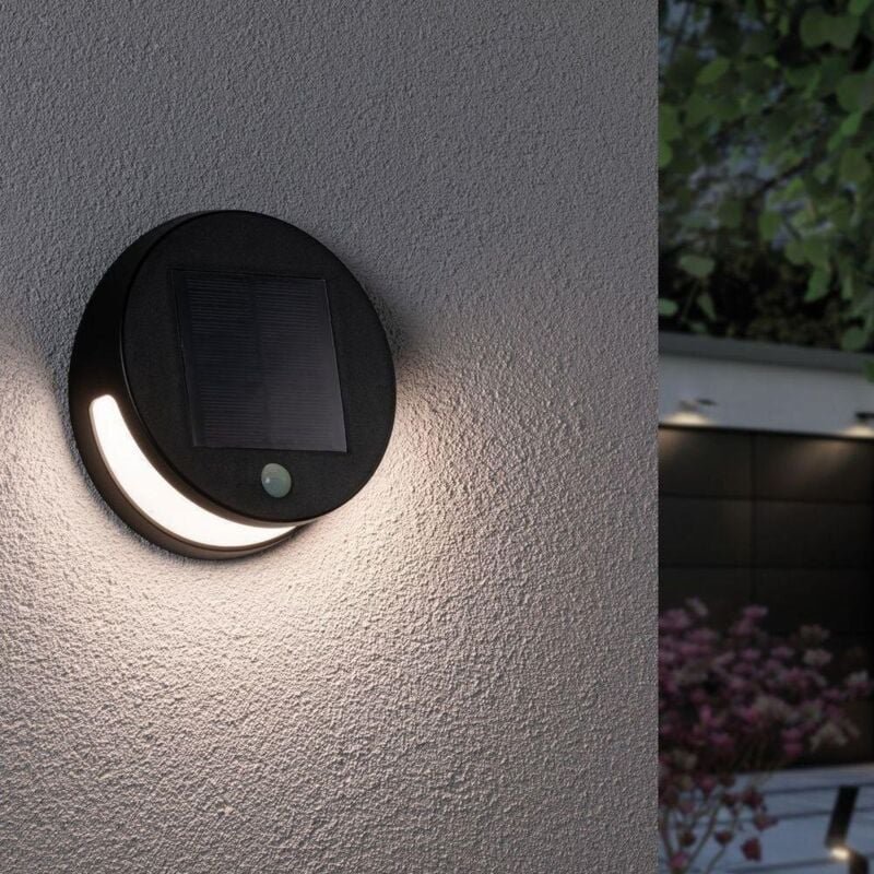 Paulmann led Solarleuchte Helena anthrazit 17,6 x 6,2cm mit Bewegungsmelder led Solarleuchte