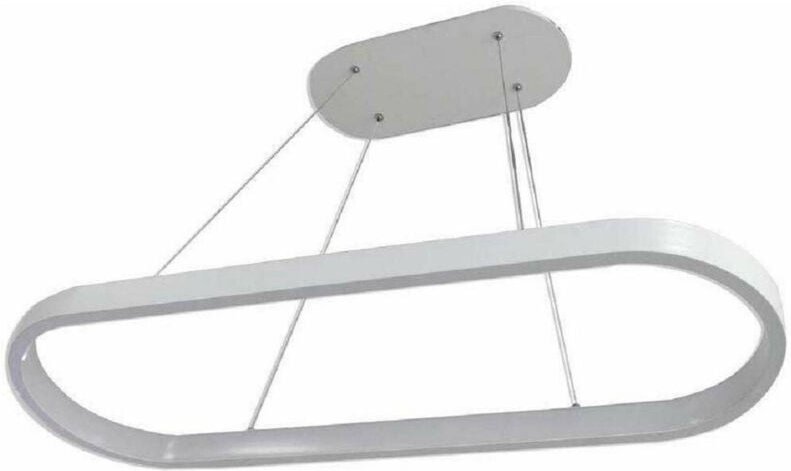 Trade Shop Traesio - Trade Shop - led Pendelleuchte 50 Watt Modern Oval Lampe Weiß Deckenleuchte B41 -