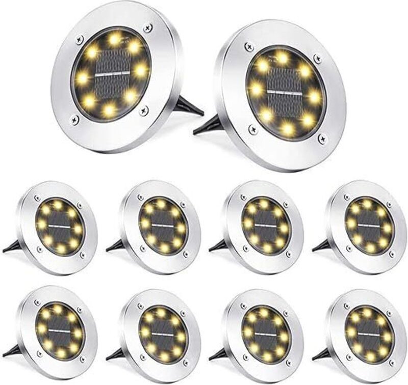 LED-Solarleuchte für den Außenbereich, Solar-Garten-Bodenlampen, wasserdicht IP65, warmweißes Rasen-Dekorationslicht für...