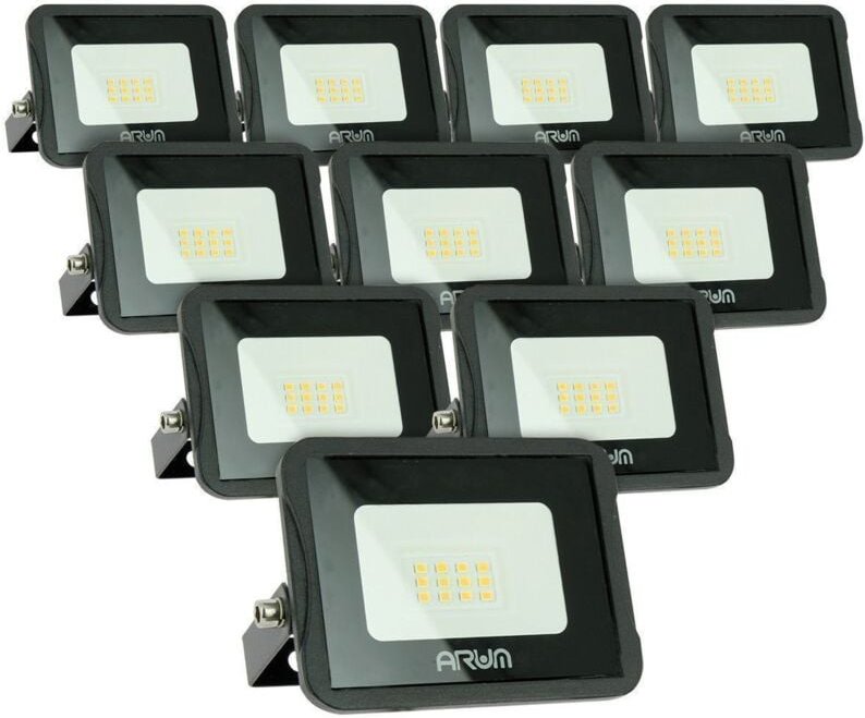 Lot von 10 LED-Scheinwerfern 10W IP65 im Freien Farbtemperatur: 4000K neutralweiß