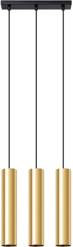 Sollux Lagos Moderne Bar-Hänge-Deckenleuchte, poliertes Gold, 3 x GU10