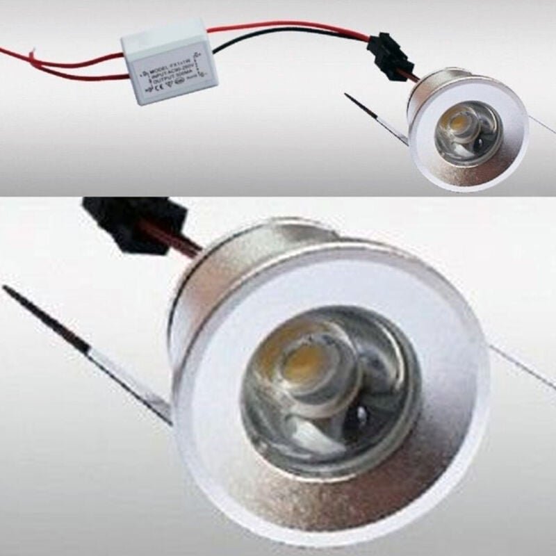 Trade Shop Traesio - Trade Shop - LED-Einbaustrahler 25MM Loch 1 led 1W warmes kaltes Licht für den Innenbereich IP20 -
