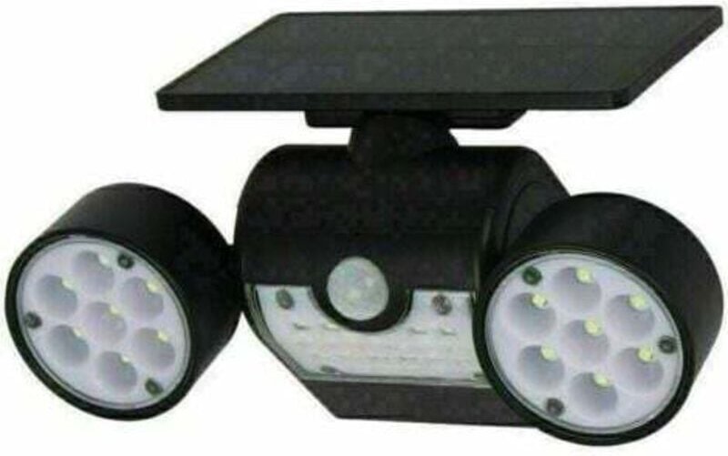 Solar-Sicherheitsleuchte mit Bewegungsmelder, Leistungsstarker Außenwandstrahler mit 3 Köpfen,A