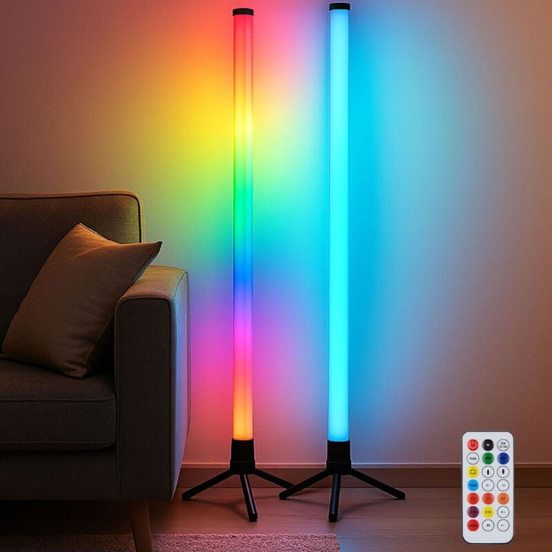 Globo Lighting - Stehleuchte Standlampe Wohnzimmerleuchte Regenbogen Fernbedienung usb rgb led, Kunststoff, 1x led 7W, D...