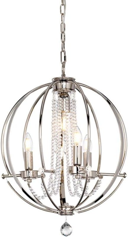 Elstead - Kronleuchter Deckenleuchte Hängelampe Esszimmerlampe d 45,8 cm Stahl 4 Flammig