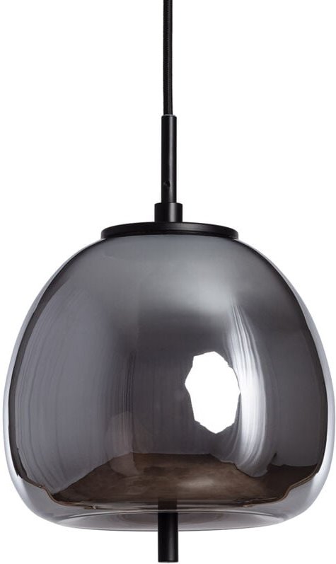 Pendelleuchte Metall und Glas Adina Rauchgrau