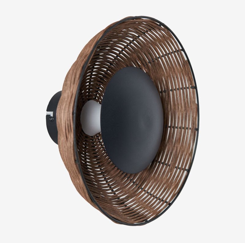 Rattan-LED-Wandleuchte Lutyen Natürlich - Sklum