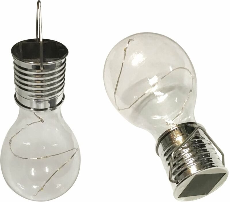 Fraschetti - Solarlampe Juno Fünf weiße LEDs mit Mondlicht -Clear Twilight Sensor