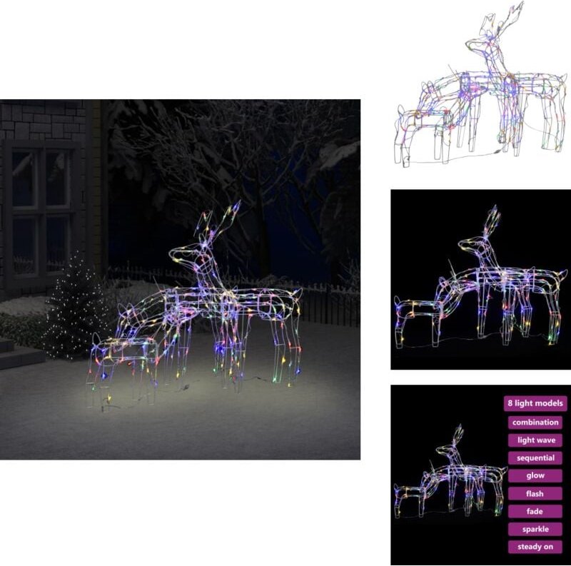 3-tlg. LED-Rentiere Set Weihnachtsdeko 229 LEDs - Weihnachtsdekoration - LED Beleuchtung - Outdoor Deko - Winter Deko - ...
