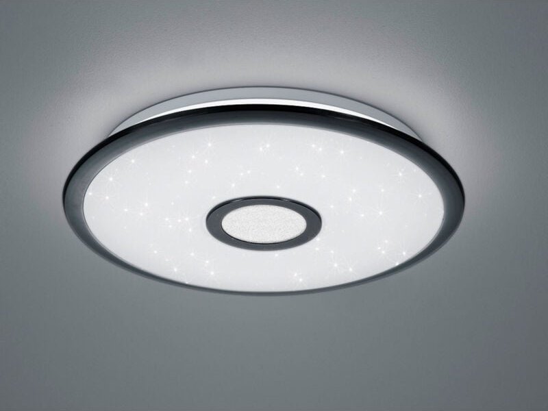 Deckenlampe schwarz Schlafzimmerlampe dimmbar Deckenleuchte modern, Fernbedienung LED Sterneneffekt Nachtlicht, LED 45W ...