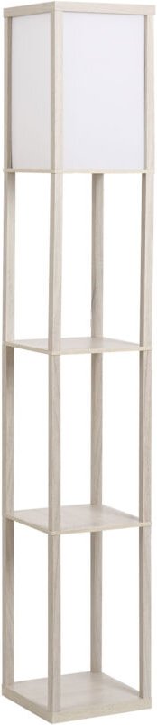 Stehlampe mit Regalen, Stehleuchte, Holz, 26 x 26 x 160 cm, für Wohn-/Schlafzimmer (Ohne Glühbirne)