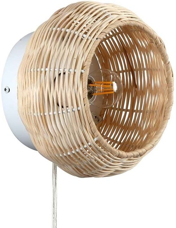 Wandleuchte aus Weidengeflecht 'Berlam'.