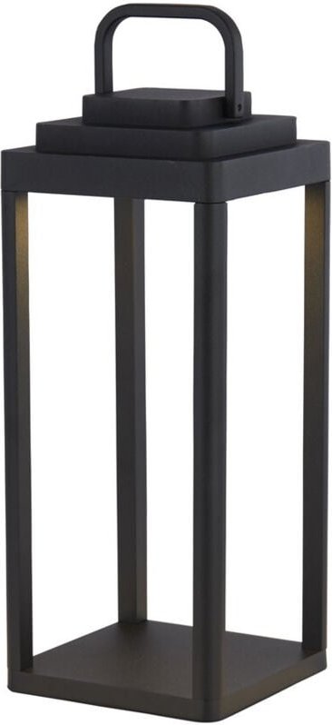 Portobello Tragbare Tischlampe, schwarzes Metall, IP54