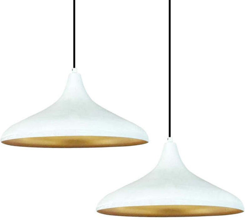 Weiß Doppel-Kronleuchter-Pendelleuchte – Vintage-Kronleuchter mit E27-Sockel für Wohnzimmer, Schlafzimmer oder Esszimmer