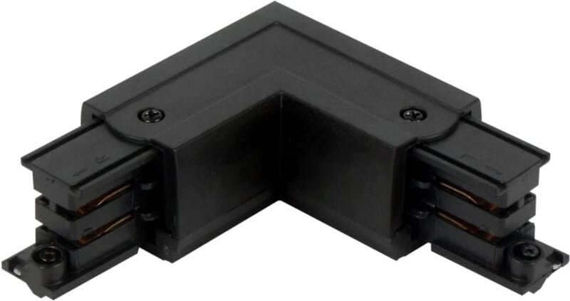 Led Line - Verbinder l für 3-Phasen-Stromschiene lumicanto rechts Schwarz mit Einspeisemöglichkeit prime