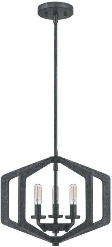 Elstead Quoizel Vanguard Drahtgestell-Pendel-Deckenleuchte Altschwarz