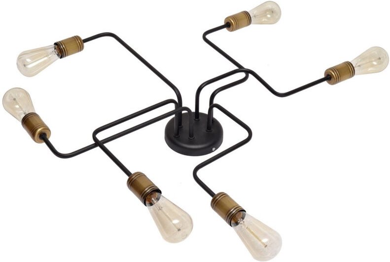 Helam TUBE Halbbündige Deckenleuchte mit mehreren Armen Schwarz, Patina 75cm