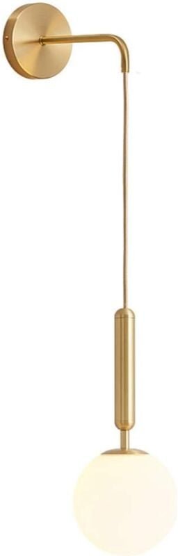 Moderne E27-Glaskugel-Wandleuchte, nordische minimalistische Innenwandlampe für Schlafzimmer, Wohnzimmer, Flur, Nachtbel...