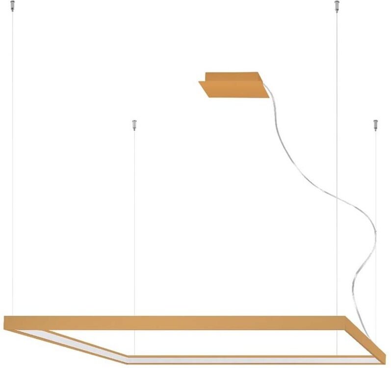 Pendellampe Hängeleuchte Esszimmerleuchte led Schlafzimmerlampe Alu gold h 150cm